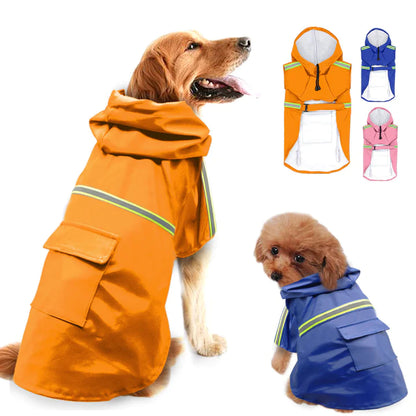 Rainaway™ - Dog Raincoat With Leash/Harness Port - Agora Pet Supply
