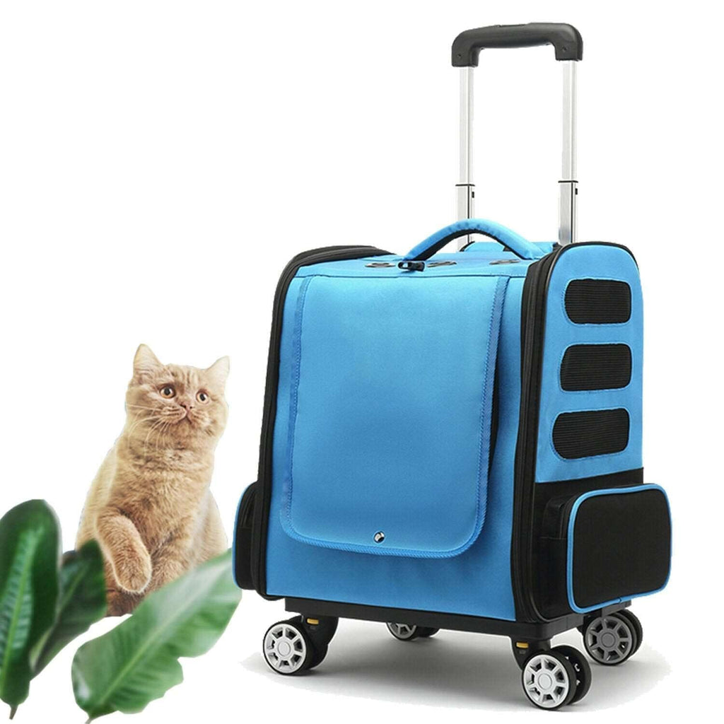 Nimble™ 4 Wheels Pet Travel Carrier, Backpack Straps - Agora Pet Supply