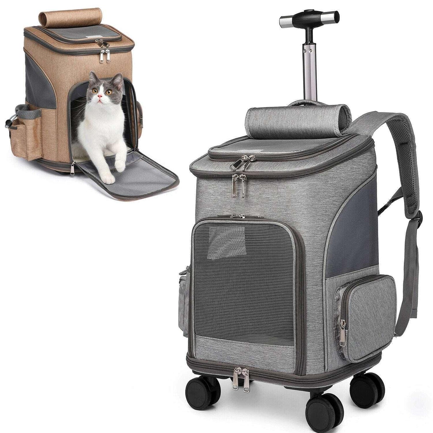 Lithe™ - Pet Travel Rolling Wheeled Carrier Backpack - Agora Pet Supply